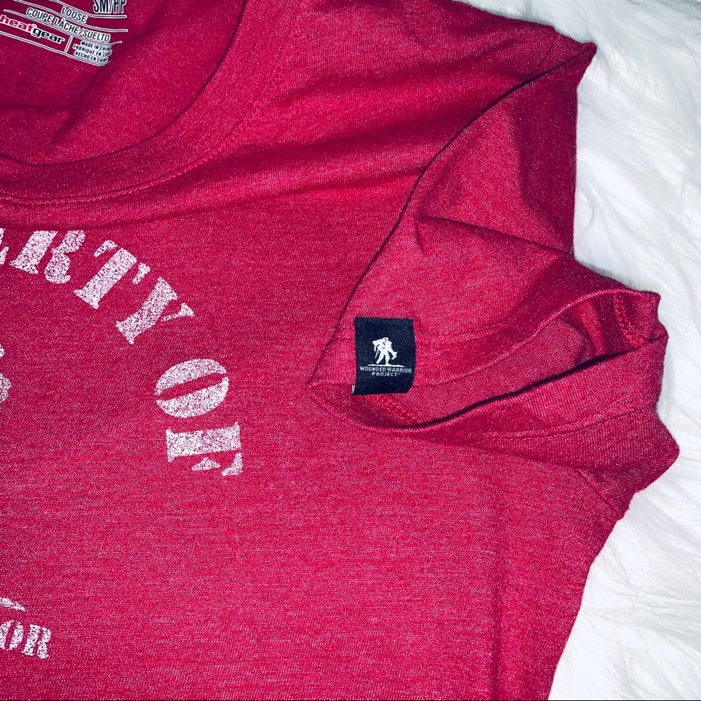 under armour pink/red property of cotton tshirt - Picture 4 of 7